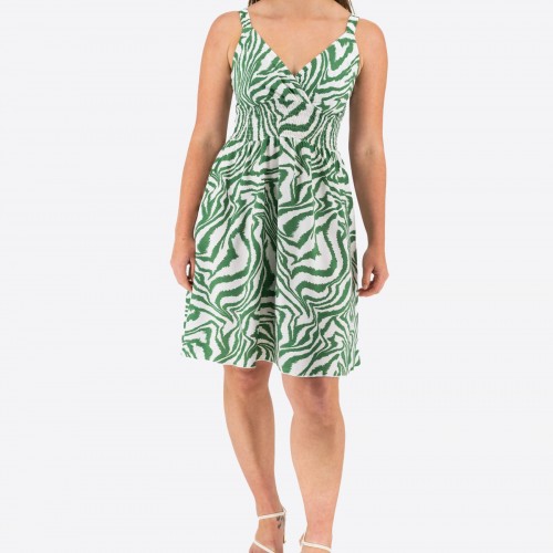 Printed Dress With Cross Bust Mini 525696-1
