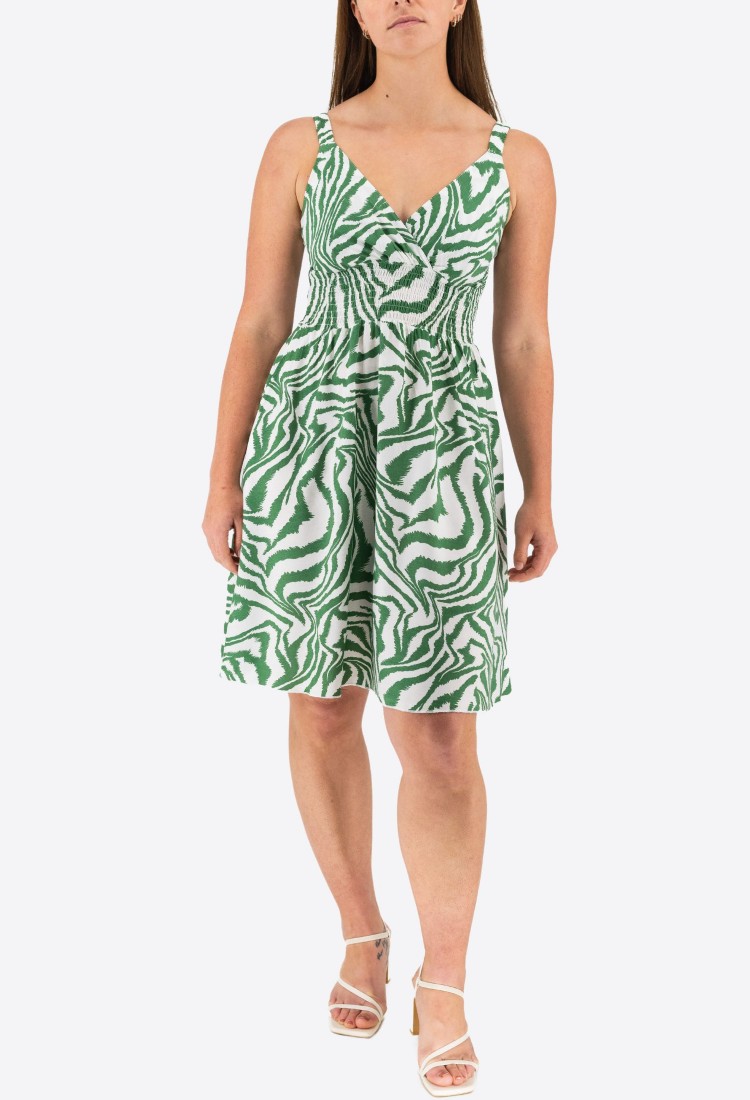Printed Dress With Cross Bust Mini 525696-1 Printed Dress With Cross Bust Mini 525696-1