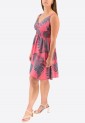 Printed Dress With Cross Bust Mini 525696-2