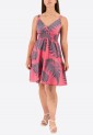 Printed Dress With Cross Bust Mini 525696-2 Printed Dress With Cross Bust Mini 525696-2