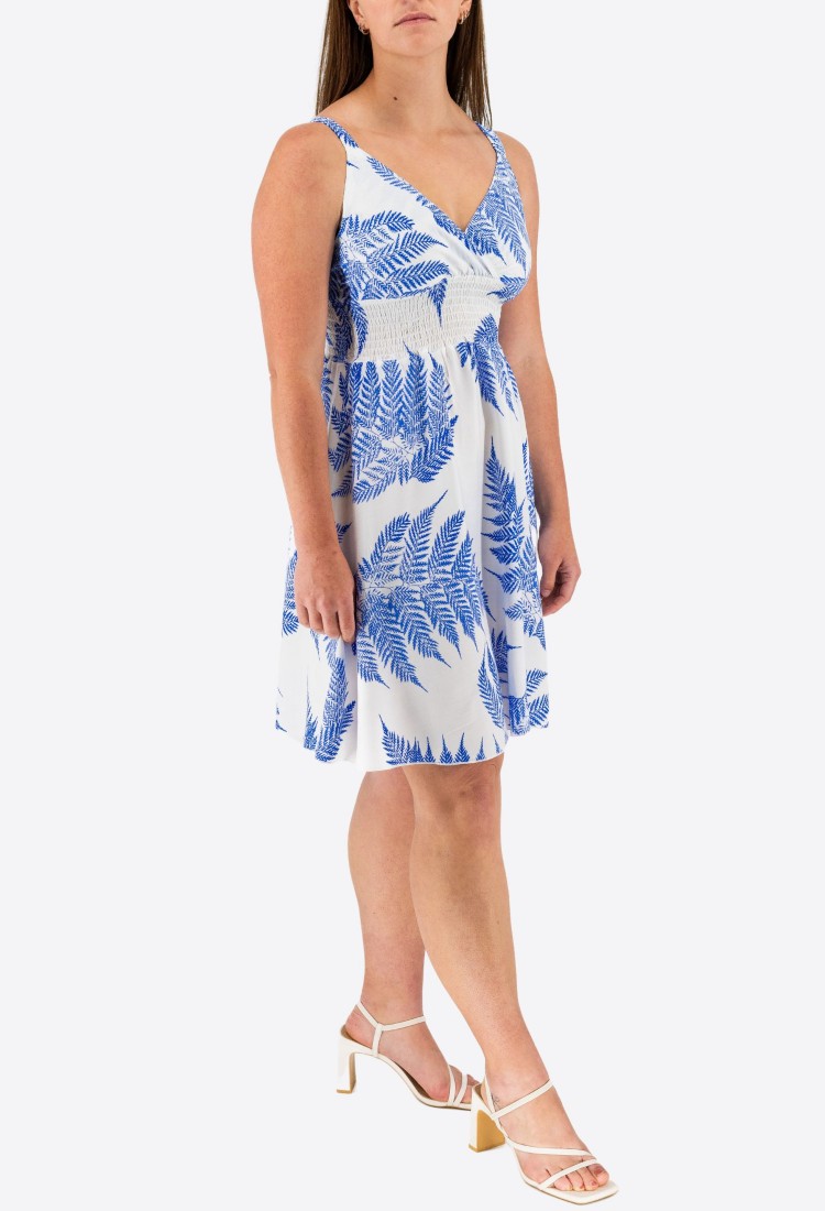 Printed Dress With Cross Bust Mini 525696-2