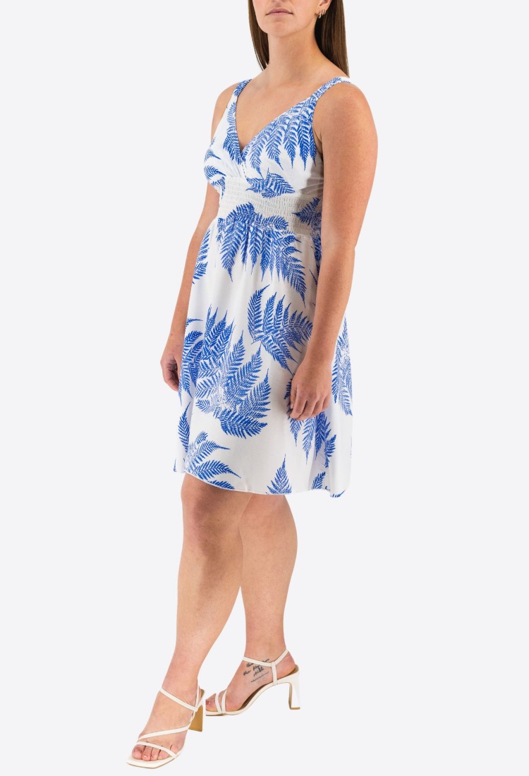 Printed Dress With Cross Bust Mini 525696-2
