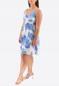 Printed Dress With Cross Bust Mini 525696-2