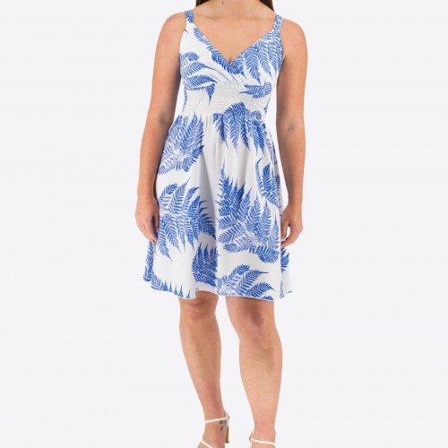Printed Dress With Cross Bust Mini 525696-2