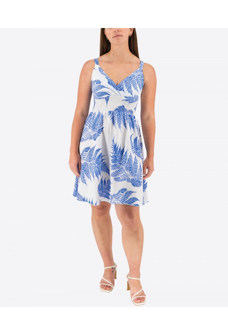 Printed Dress With Cross Bust Mini 525696-2