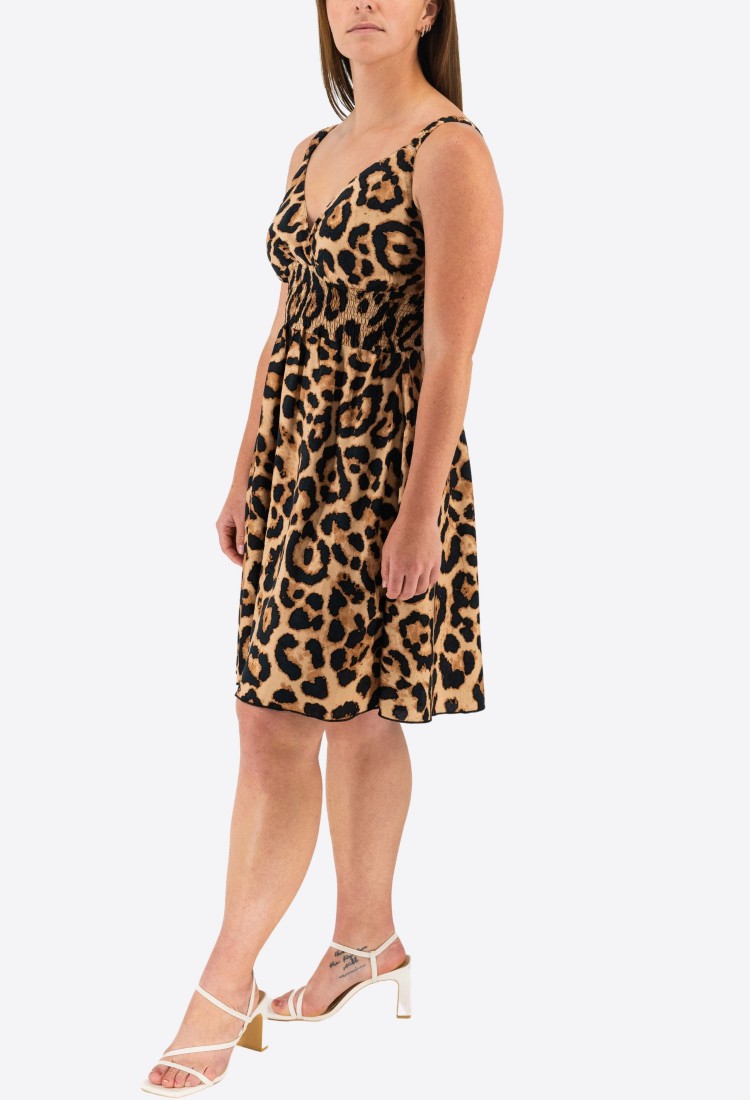 Printed Dress With Cross Bust Mini 525696-3