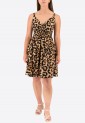Printed Dress With Cross Bust Mini 525696-3 Printed Dress With Cross Bust Mini 525696-3