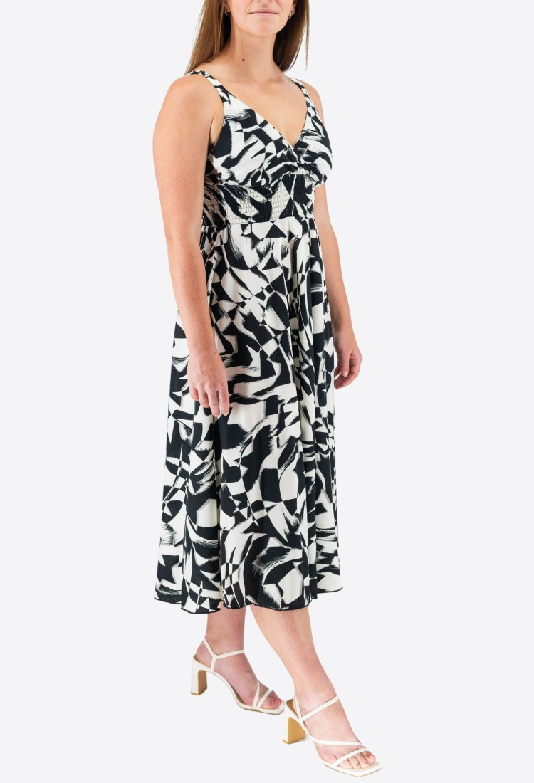 Elastic Midi Dress With Straps 524028-1