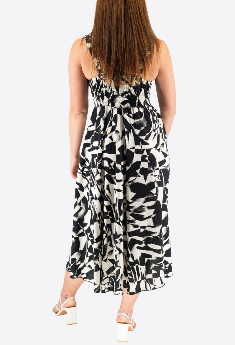 Elastic Midi Dress With Straps 524028-1