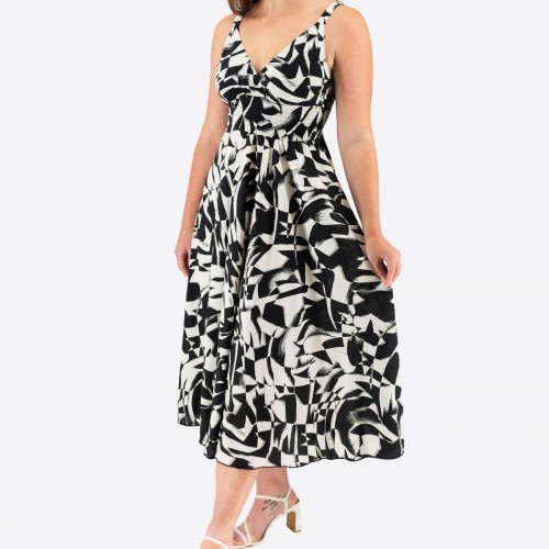 Elastic Midi Dress With Straps 524028-1