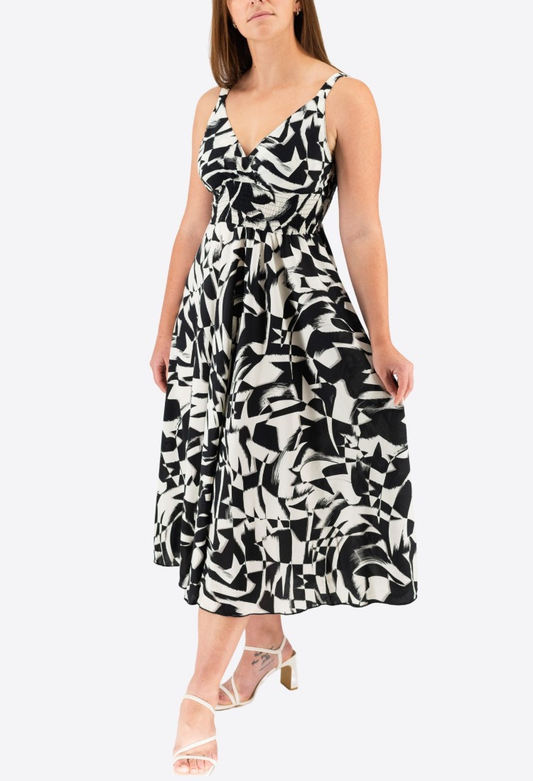 Elastic Midi Dress With Straps 524028-1