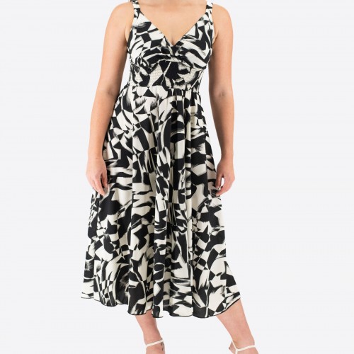 Elastic Midi Dress With Straps 524028-1