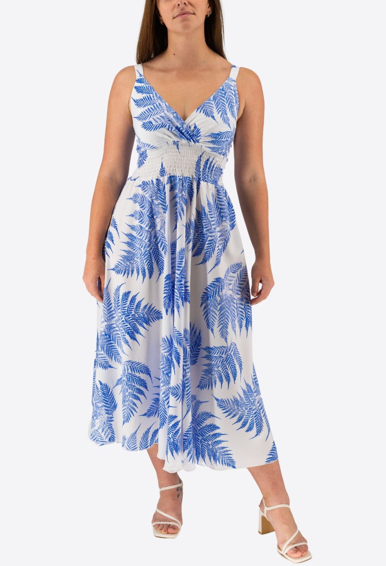 Elastic Midi Dress With Straps 524028-2 Elastic Midi Dress With Straps 524028-2