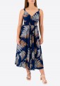 Elastic Midi Dress With Straps 524028-4 Elastic Midi Dress With Straps 524028-4
