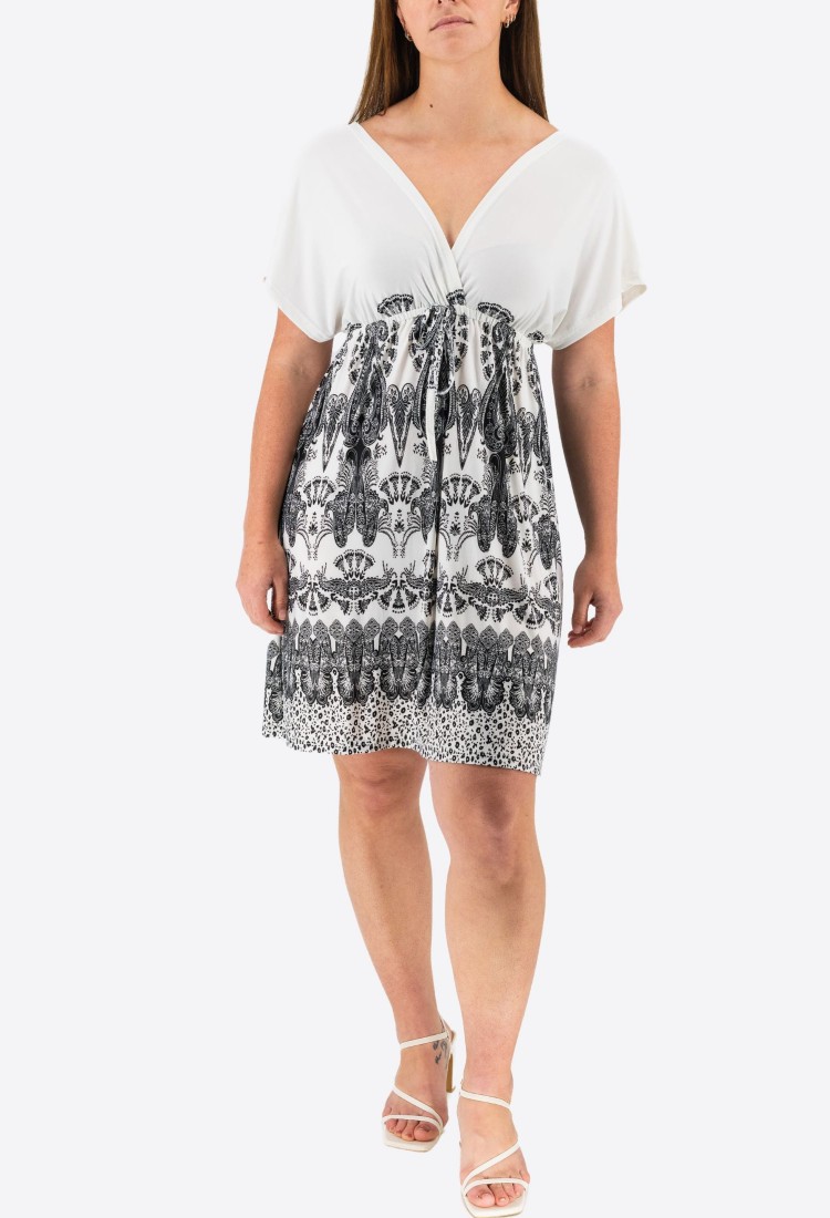 Mini Dress With Short Sleeves 525695-2 Mini Dress With Short Sleeves 525695-2
