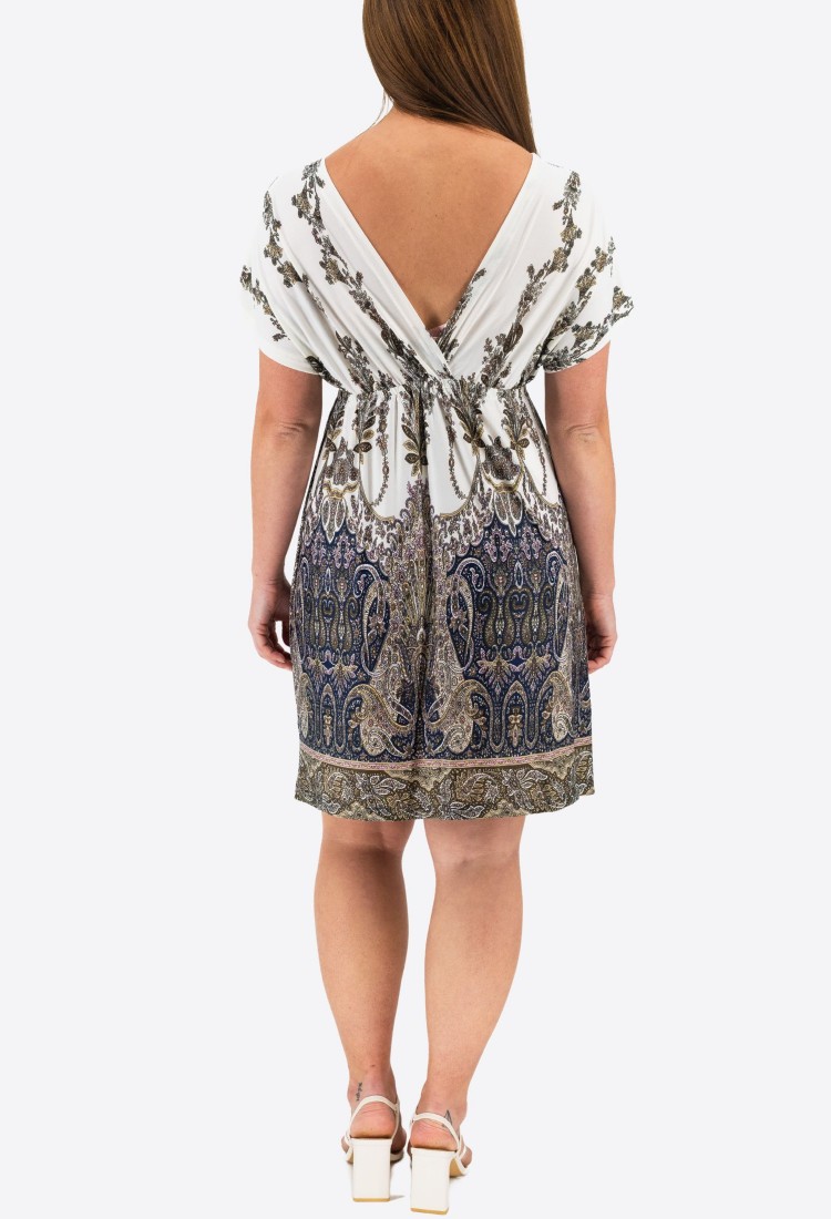 Mini Dress With Short Sleeves And Pleats 525695-3