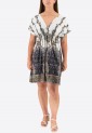 Mini Dress With Short Sleeves And Pleats 525695-3 Mini Dress With Short Sleeves And Pleats 525695-3