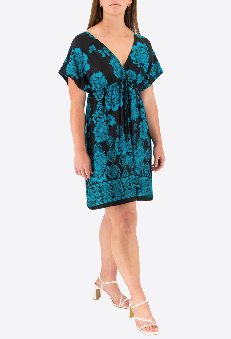 Short Sleeve Floral Mini Dress 525695-4