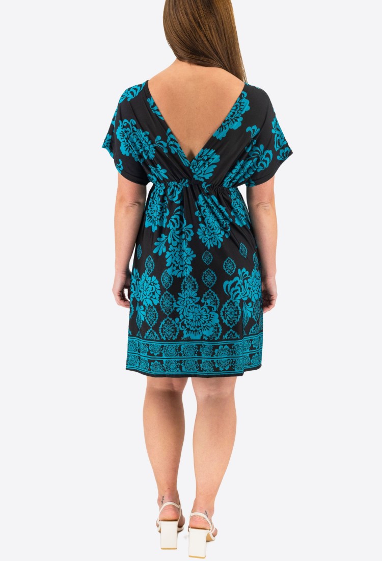 Short Sleeve Floral Mini Dress 525695-4