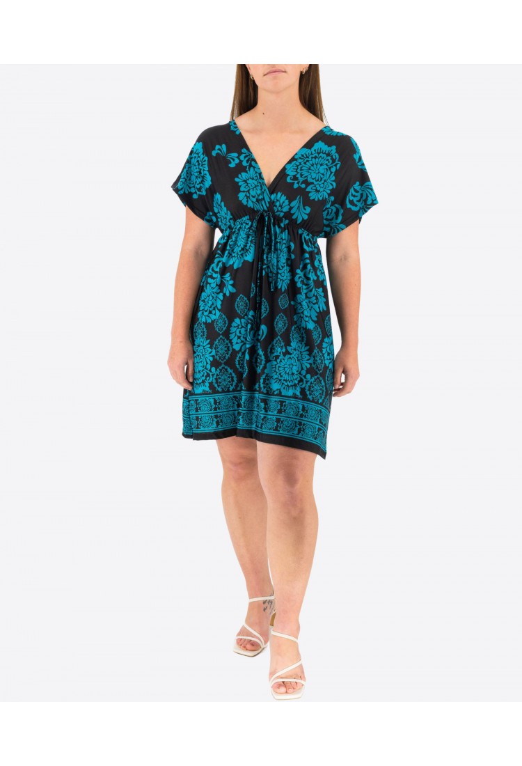 Short Sleeve Floral Mini Dress 525695-4