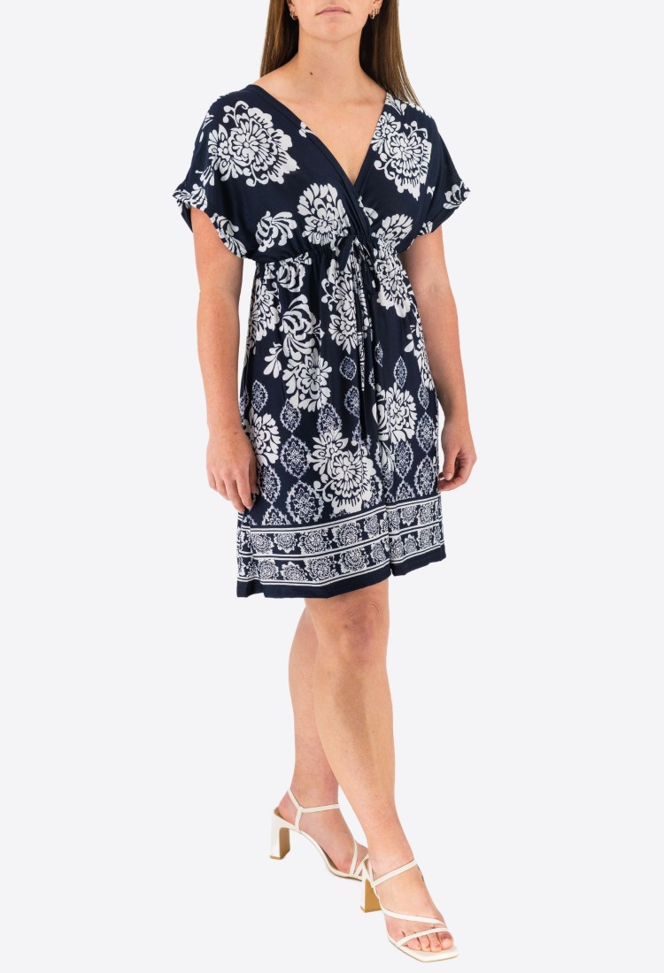 Short Sleeve Floral Mini Dress 525695-4