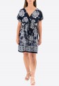 Short Sleeve Floral Mini Dress 525695-4 Short Sleeve Floral Mini Dress 525695-4