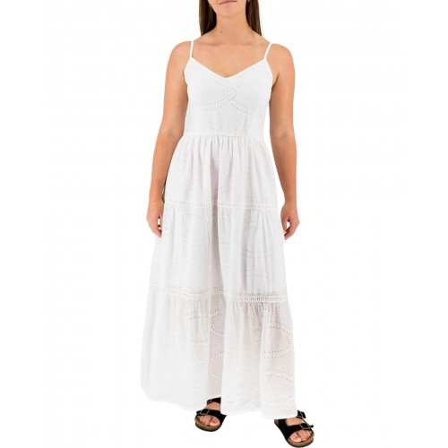 Women's Long White Dress With Embroidery 524083