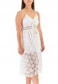Women's White Dress With Asymmetrical Embroidery 525683