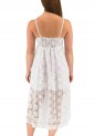 Women's White Dress With Asymmetrical Embroidery 525683