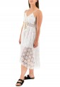 Women's White Dress With Asymmetrical Embroidery 525683