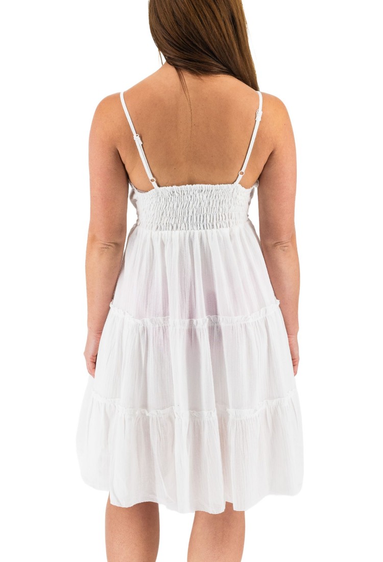Women's White Strapless Short Dress 524082