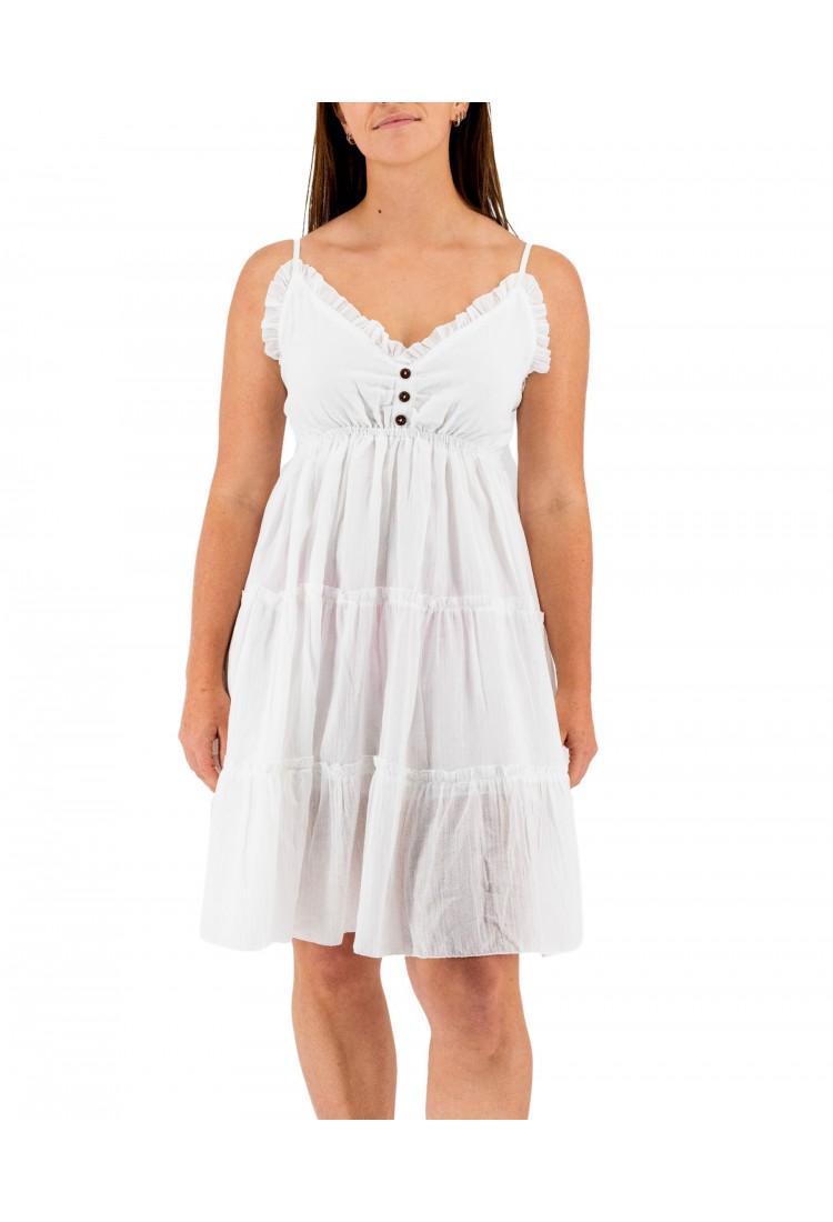 Women's White Strapless Short Dress 524082