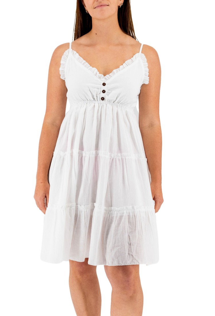 Women's White Strapless Short Dress 524082