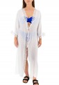 Women's White Long Kaftan With Embroidery 524086 Women's White Long Kaftan With Embroidery 524086