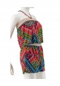 Strapless Shorts Jumpsuit With Belt 525697