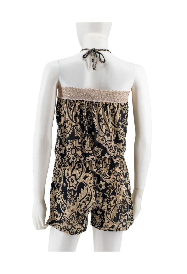 Strapless Shorts Jumpsuit With Belt 525697