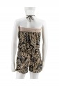 Strapless Shorts Jumpsuit With Belt 525697