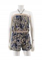 Strapless Shorts Jumpsuit With Belt 525697