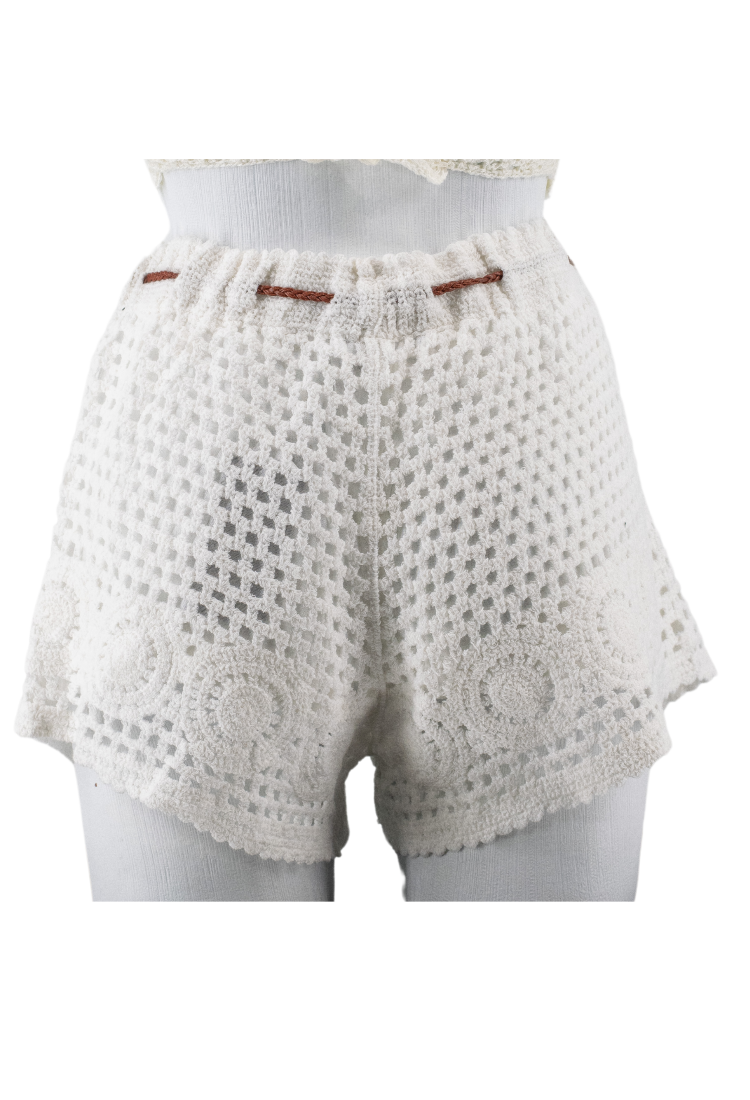 Women's Knitted Shorts With Belt 524073