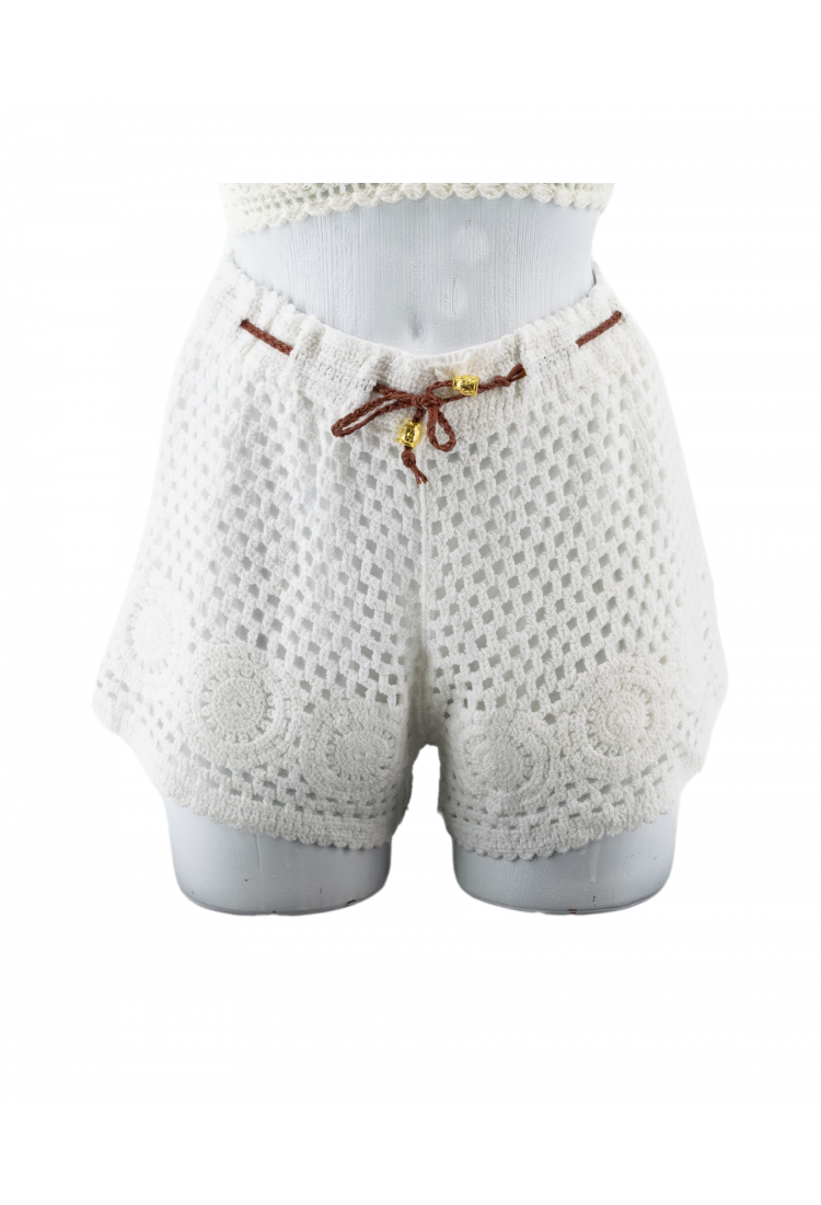 Women's Knitted Shorts With Belt 524073