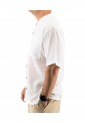 Men's White Cotton Shirt Without Collar 525720