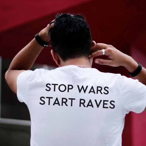Short Sleeve T-Shirt With Print Stop War Start Raves war2525