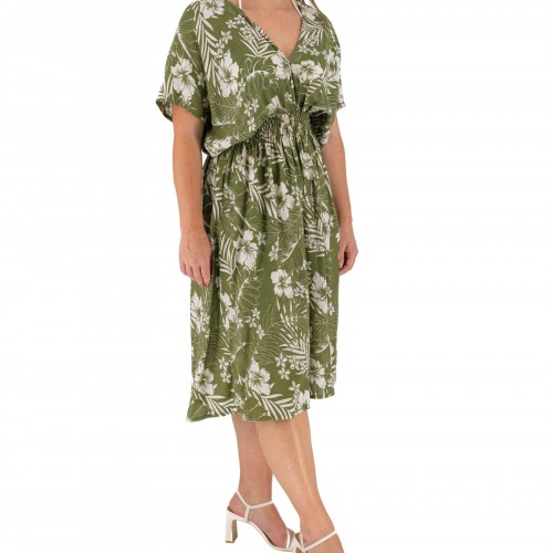 Midi Dress With Drawstring Waist 525852-1