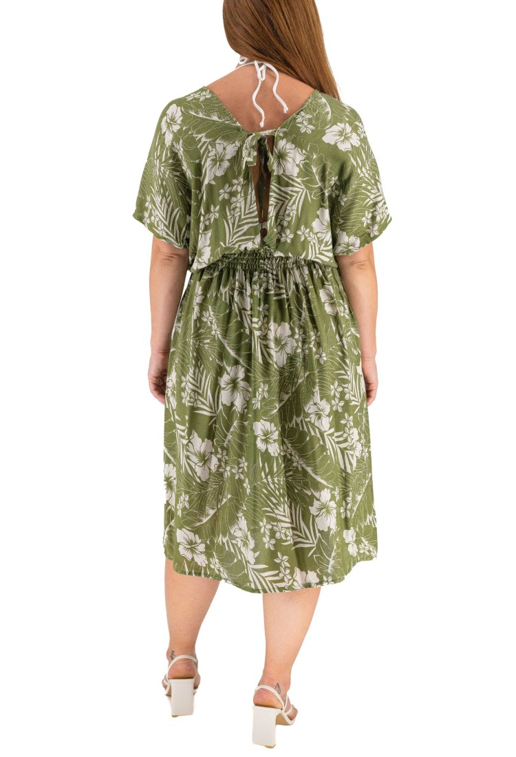 Midi Dress With Drawstring Waist 525852-1
