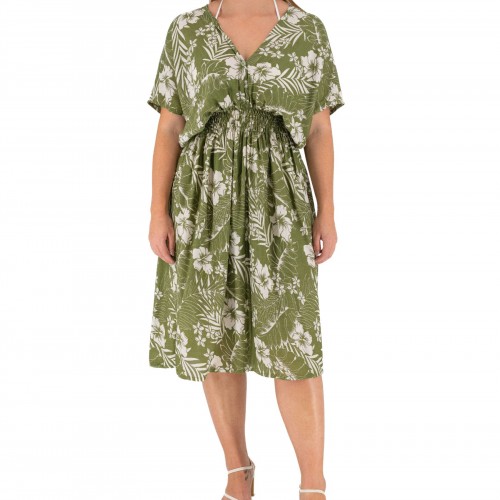 Midi Dress With Drawstring Waist 525852-1