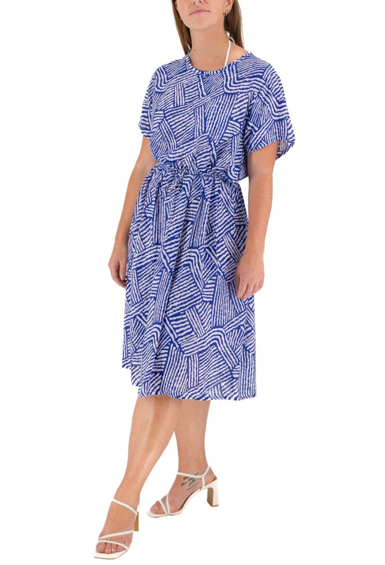 Midi Dress With Drawstring Waist 525858