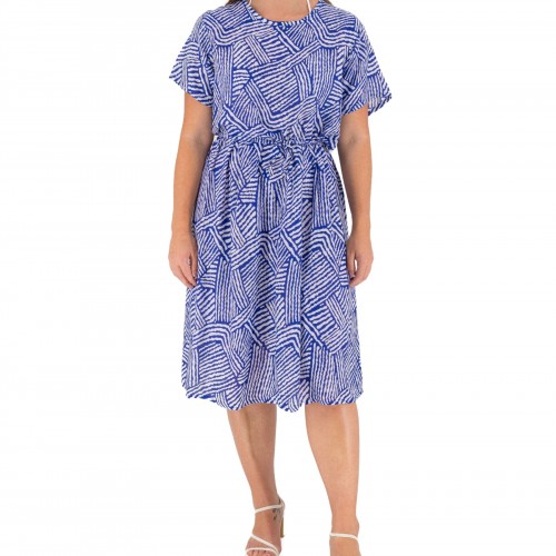 Midi Dress With Drawstring Waist 525858
