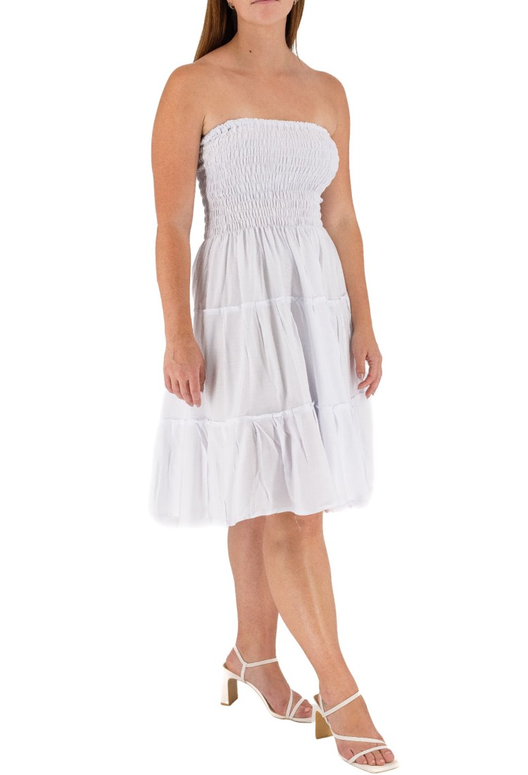 White Strapless Short Dress 524017-1