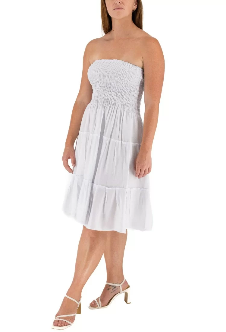 White Strapless Short Dress 524017-1