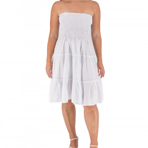 White Strapless Short Dress 524017-1